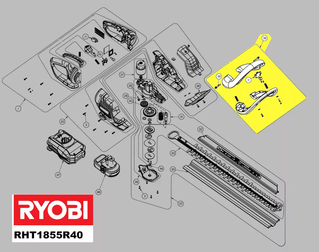 poignée auxilaire réf. 5131035476 Ryobi